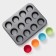 Baking uniform “Silicon Plus”, 35 × 26.5 × 2.5 cm, 12 cells, silicone tabs, anti -stick coating, color of molds mix