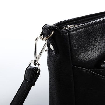 Bag Cross-Bodi with a zipper, black color-4
