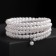 Bracelet Pearl "Bride" beads d = 0.5, 4 rows with a spring, white color
