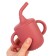 Drunker with a pipe Children's silicone "Try AGAIN", 200 ml., With handles, cherry color