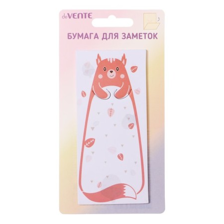 Block with a sticky edge of 56 x 123 mm, "Funny animals", Devente, 20 sheets, offset, mix-4