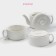 Set Porcelain Tea Dauline "Esthet. Ornament ”, 3 subjects: kettle 400 ml, 2 circles 280 ml, white color