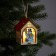 Christmas tree toy "House with a snowman", from batteries, a glow of warm white