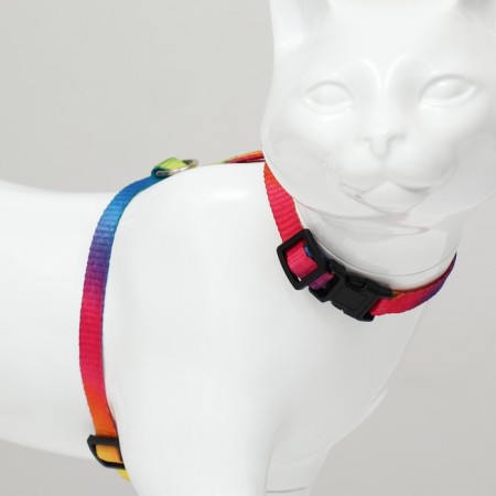 A set for cats "Rainbow", width 1 cm, Osh 16.5-27, OG 21-35 cm, leash 120 cm-1