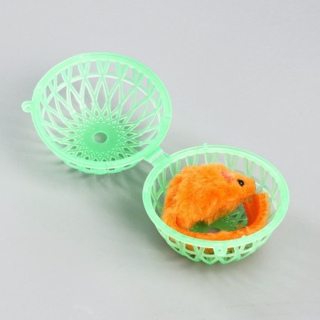 Mouse in a plastic ball, 7 x 5 cm, green ball/orange mouse-1