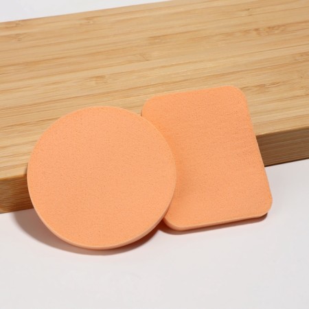 Makeup sponge, set - 2 pcs, beige color