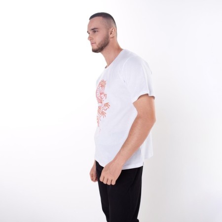 T -shirt male "Dragon", white color/Red print, size 56-2