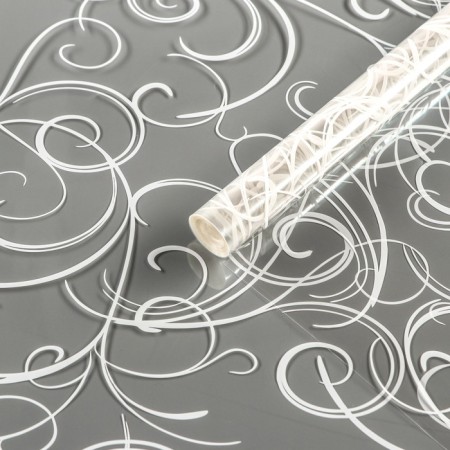 Flower film "Serpentine" white 0.7 x 8.2 m, 40 mkm