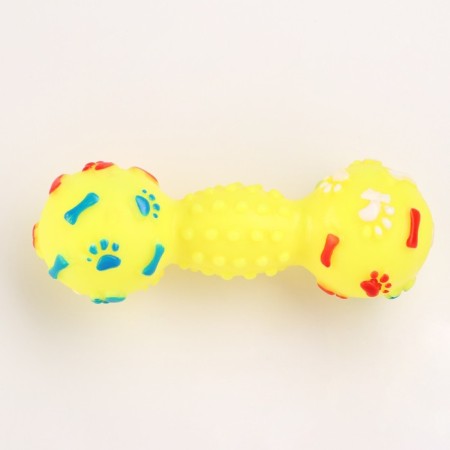 Brying toy "dumbbell with paws" for dogs, 13 cm, yellow-1