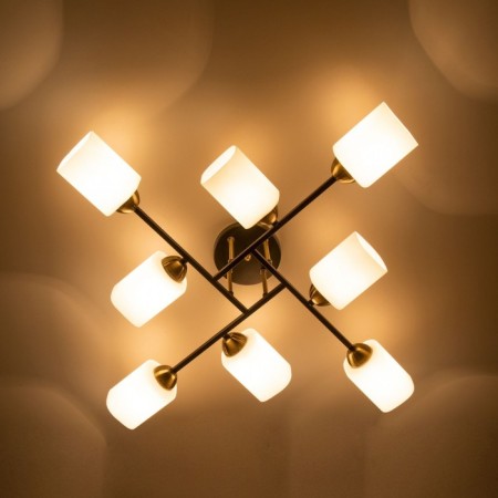 Ceiling chandelier Citilux "Henry" CL130285, 79.5x79.5x1.5 cm, 8x75W, E27, Black Color Black-8