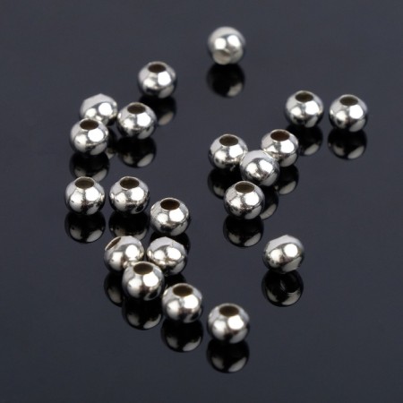 Crimp (clamping bead) SM-372 (set 20 pcs.), 5 mm, silver color