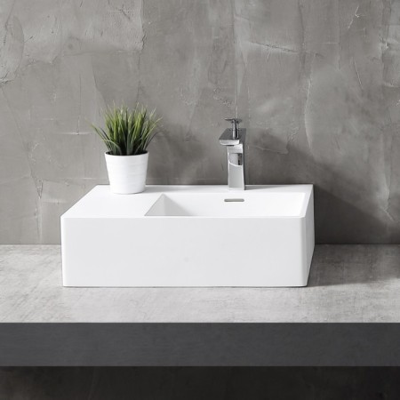 ABBER STEIN AS2644 R sink, suspended, 560x385x160 mm, right, white-1