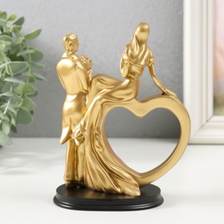 Polystone souvenir "Fighting couple" gold 10.8x6.2x15 cm-2