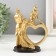 Polystone souvenir "Fighting couple" gold 10.8x6.2x15 cm