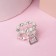 Hair crab "Melanie" oval, 2.5 cm, silver-white