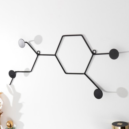 Decorative metal hooks "Molecules" black 23x57.5 cm