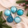 Set of balls plastic D-6 cm, 16 pcs "vintage" blue