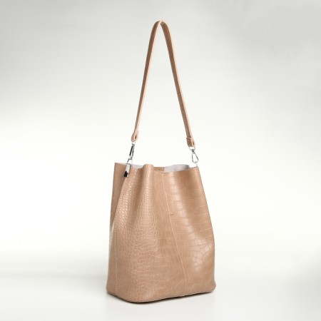 Women's bag on magnet Textura, average size, beige color-2