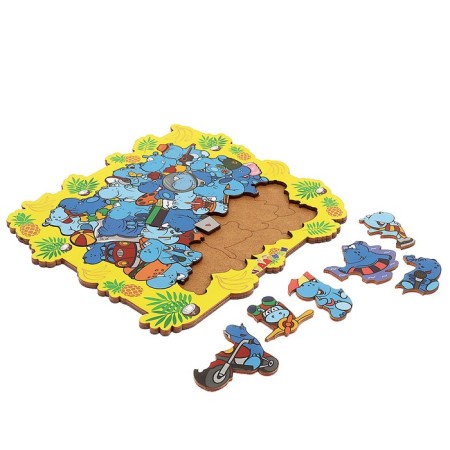 Puzzle-headed "Funny Hippo"-1
