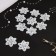 Knitted elements with beads "Flowers", 5 × 5 cm, 10 pcs, white color