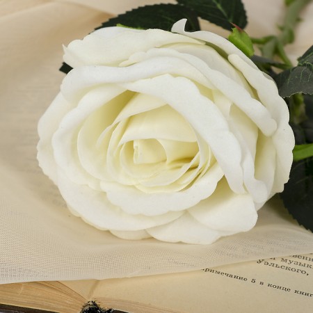 Artificial flowers "Venezuelan rose" 8x23 cm, white-1