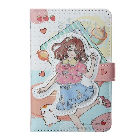 Gift notebook, A6, 112 sheets, color block, with a curly knife, PVC cover, "anime", mix-1