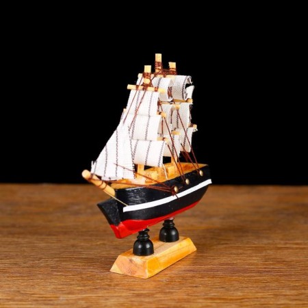 Souvenir Small Small Dolphin Ship, sides blue with a white strip, white sails, 3 × 10 × 10 cm-2