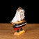 Souvenir Small Small Dolphin Ship, sides blue with a white strip, white sails, 3 × 10 × 10 cm