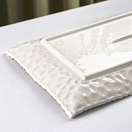 Ceramic serving "airiness", 35.5 × 19.5 cm, white color-2