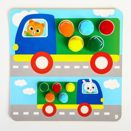 Children's developmental gaming set with pompom "Decompose: Big and Small", Types Mix-5