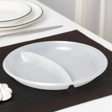 Disposable plate, d = 20.5 cm, 2-section, white color