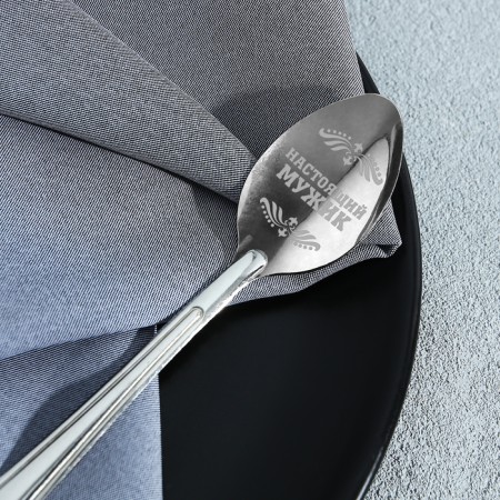 A teaspoon spoon with an “explosive character” engraving, on a gift card, 3 x 14 cm.-4