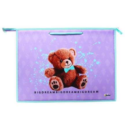 Folder for drawings and drawings A3, 470 x 345 x 50 mm, handles, plastic/textiles, lightning from above, pr 3 -20 "cute bear" 72692-2