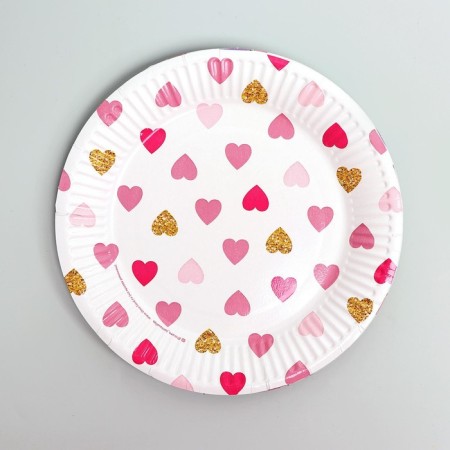 Set of paper dishes disposable hearts "-2