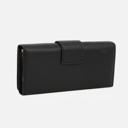 Women's wallet on magnets, black color-1