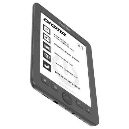 Digma K1, 6 "E-Ink, HD, 1024x758, 600 MHz, 4 GB, Micro SDHC, Gray.-4