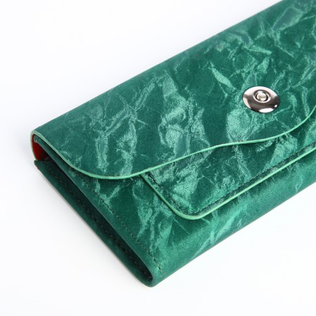 Women's wallet on magnet, green color-2