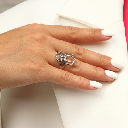 Ring "Mood" Spider, Color silver, size 17-3