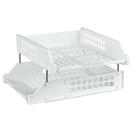 A set of paper trays horizontal Starong Istanus, 2 pieces, on metal rods, white-5