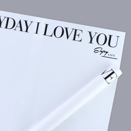 Flower film Two -way Packing "Love You", white, 56 x 56 cm-8
