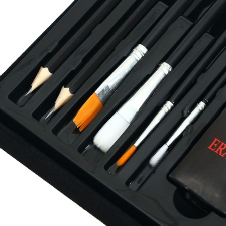 A set of drawing folding, in a blue suitcase-5