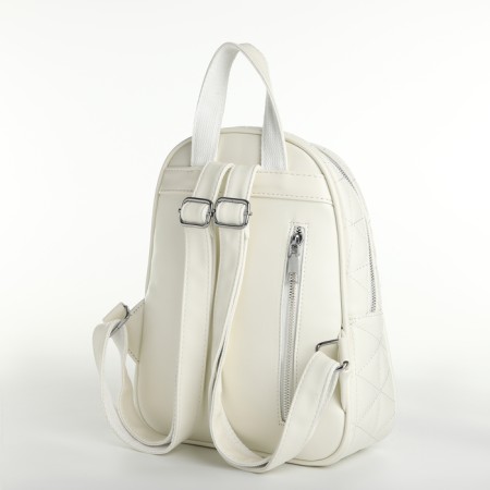 Women's backpack on lightning, white color-2