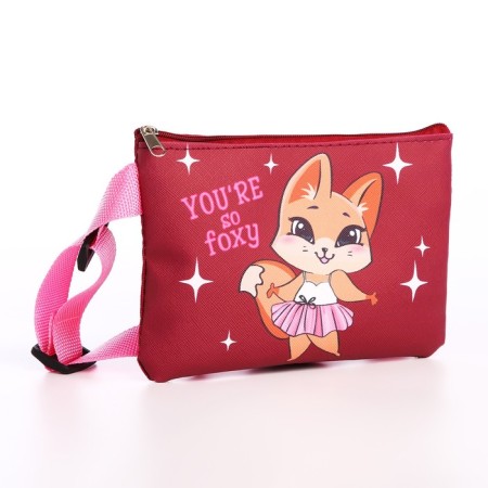 Сумка детская для девочки "You are so foxy", эко-кожа, бордовый, 16х11 см-1
