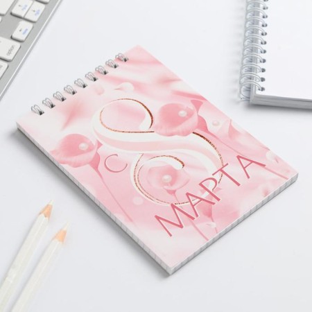 Notepad "from March 8 Pink", on the crest, A6, 40 sheets-1