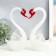 Suvenir glass "Swans white with red beak" Set 2 pcs 12x10x25.5 cm