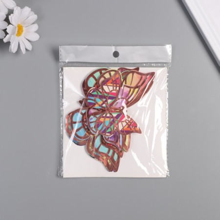 Stick paper, plastic "Butterflies, colored spots" Pink set 12 pcs 12 cm, 10 cm 8 cm-2