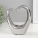 Ceramics candlestick per 1 candle "Heart" d = 4 cm silver 14.5x6x17 cm