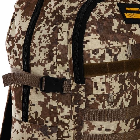 Tourist backpack on lightning, with an increase, 6 outer pockets, beige/brown color-6