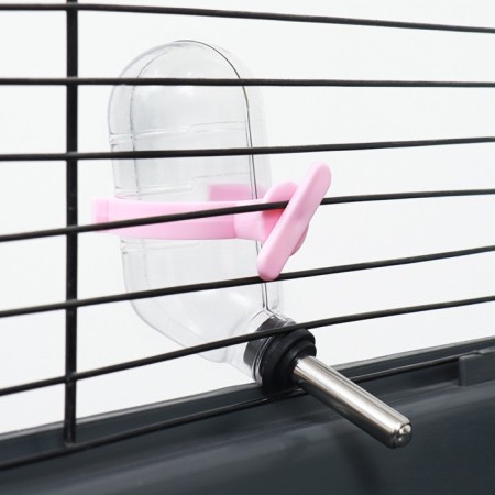 Drill for rodents with a metal nose, 60 ml, transparent with pink fastening-2