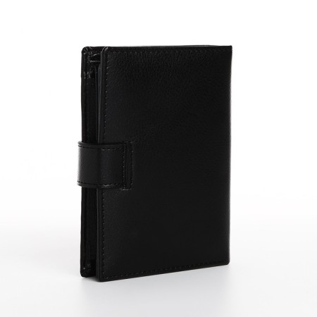 Male purse on Magnet, 3 in 1, for bills, auto documents and passports, black color-1